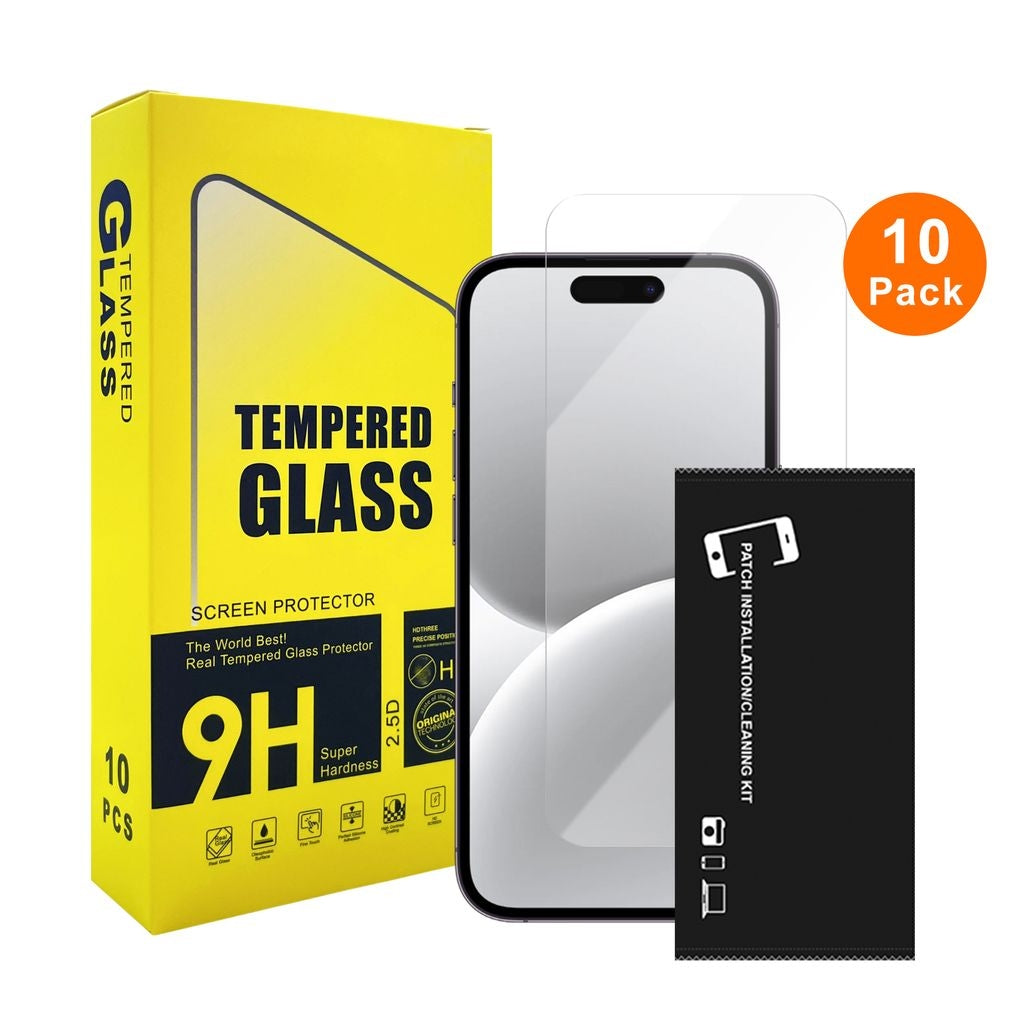 10-pack screen protector in tempered glass for iPhone 16, Bulk