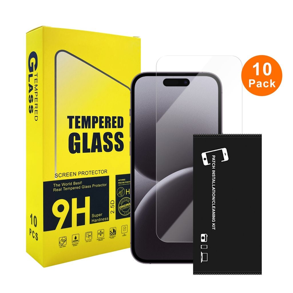 10-pack tempered glass screen protector for iPhone 16 Pro Max, Bulk