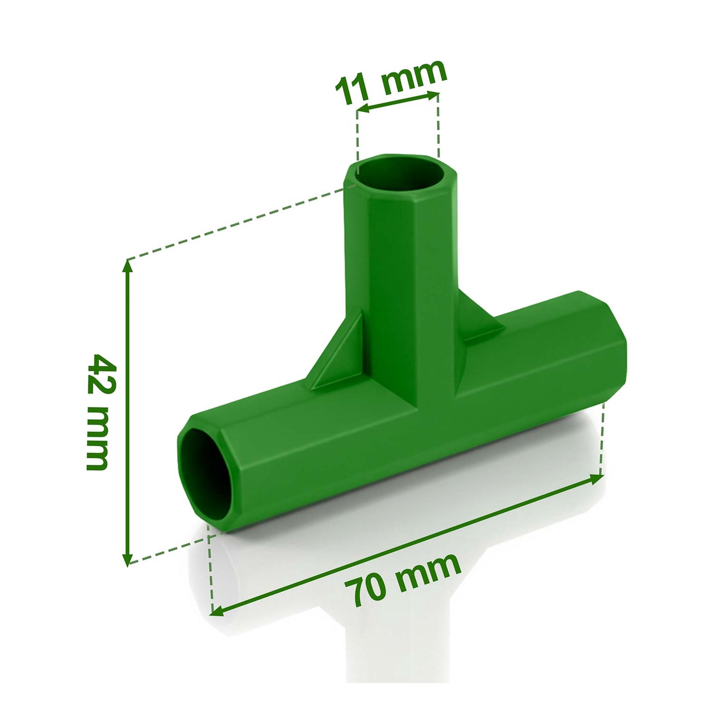 11mm Plant Stake Connectors, 4 Pack, Green
