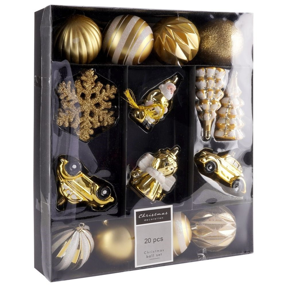 20 unbreakable Christmas tree balls: smooth, matte, sparkling, shiny