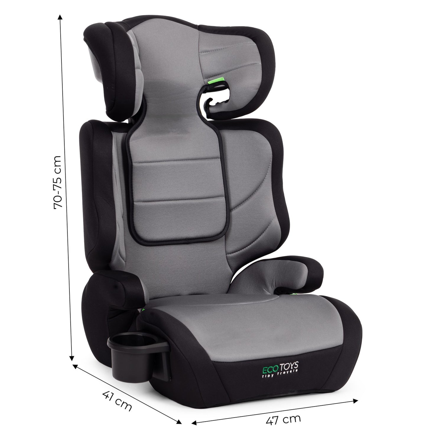 2-in-1 Child Car Seat Booster, i-Size, 100-150 cm, Cup Holder