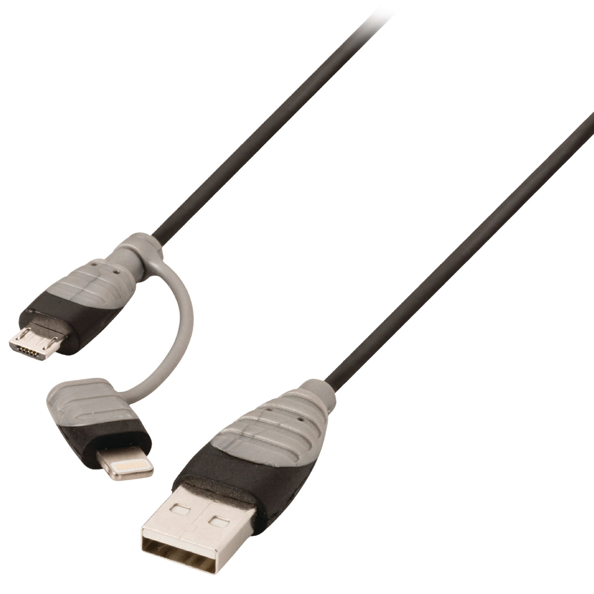 2-in-1 Sync and Charging Cable USB A male - Micro B male 1.00 m Black + Lightning adapter