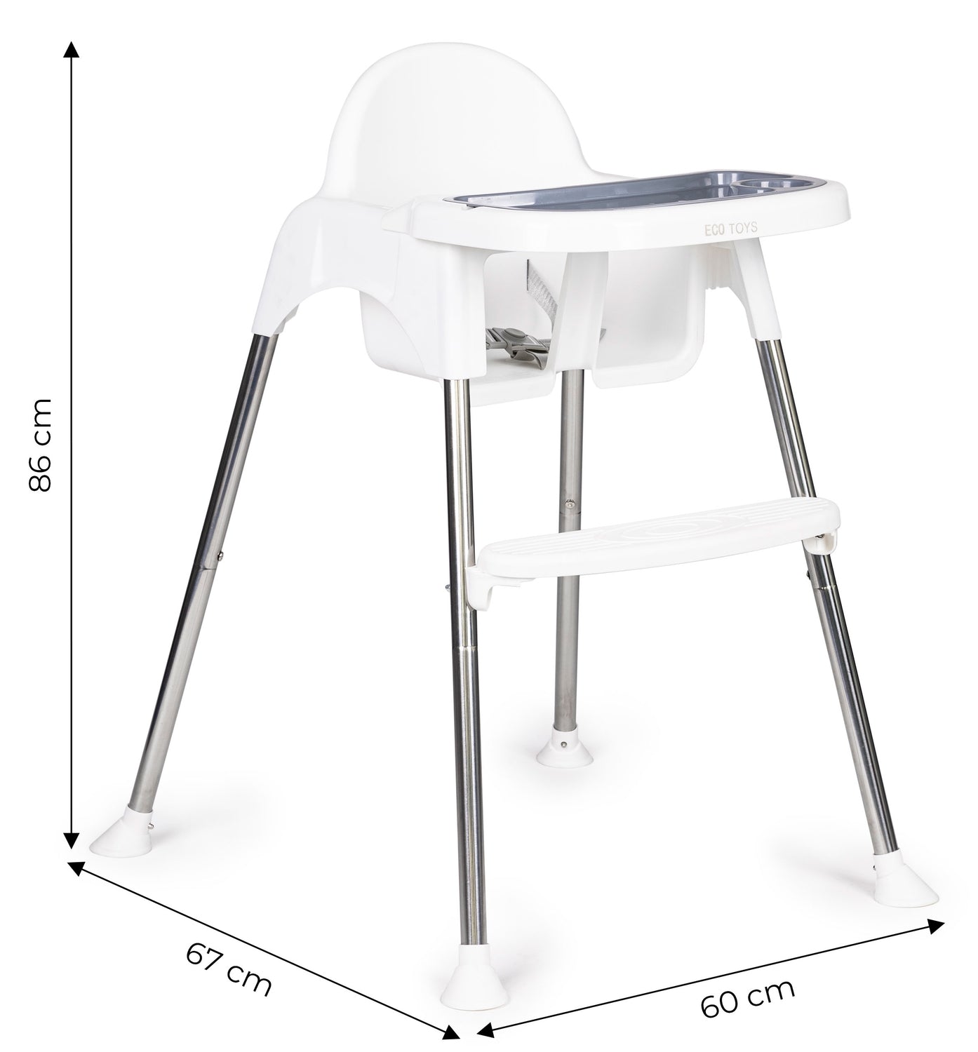 2in1 feeding chair, tray, belts ECOTOYS