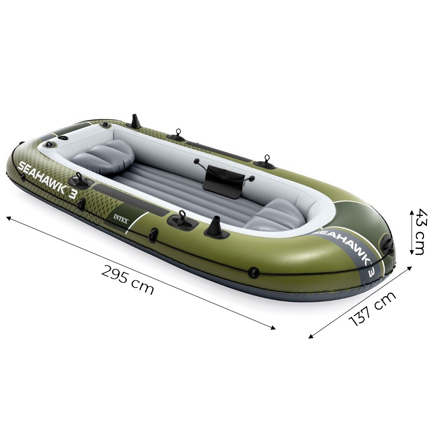 3-Person Inflatable Boat with Pump & Oars, PVC Material