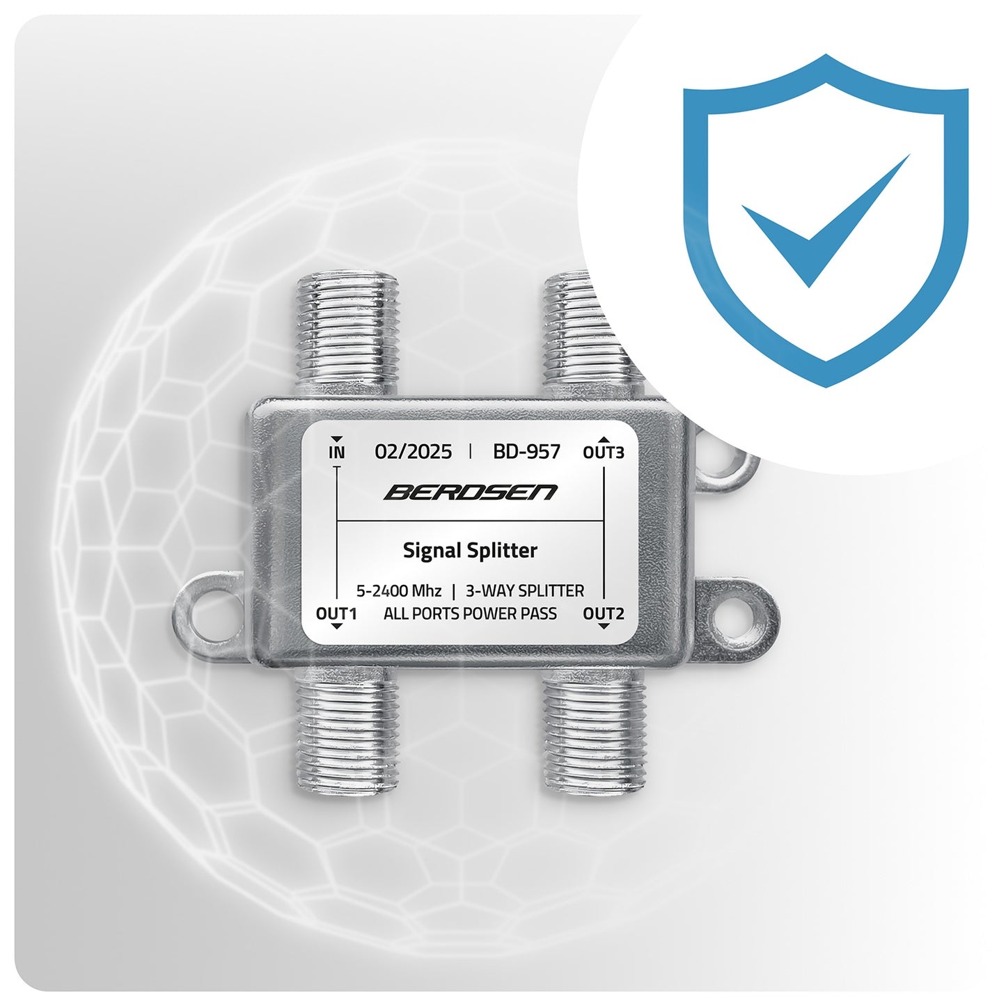 3-Way Passive Antenna Splitter, 5–2400 MHz