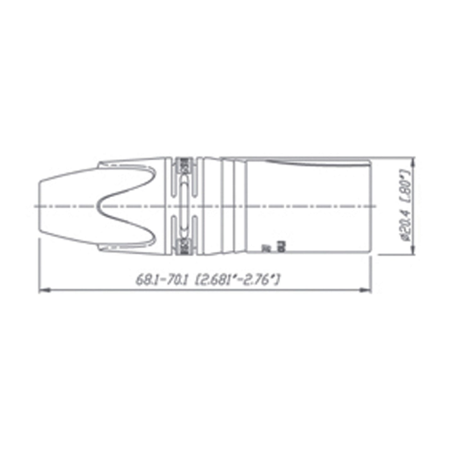 3-pole female cable connector with nickel casing and silver contacts