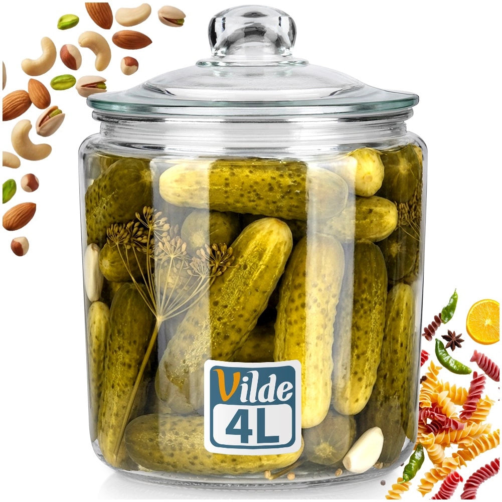 4L Glass Food Storage Container with Airtight Lid