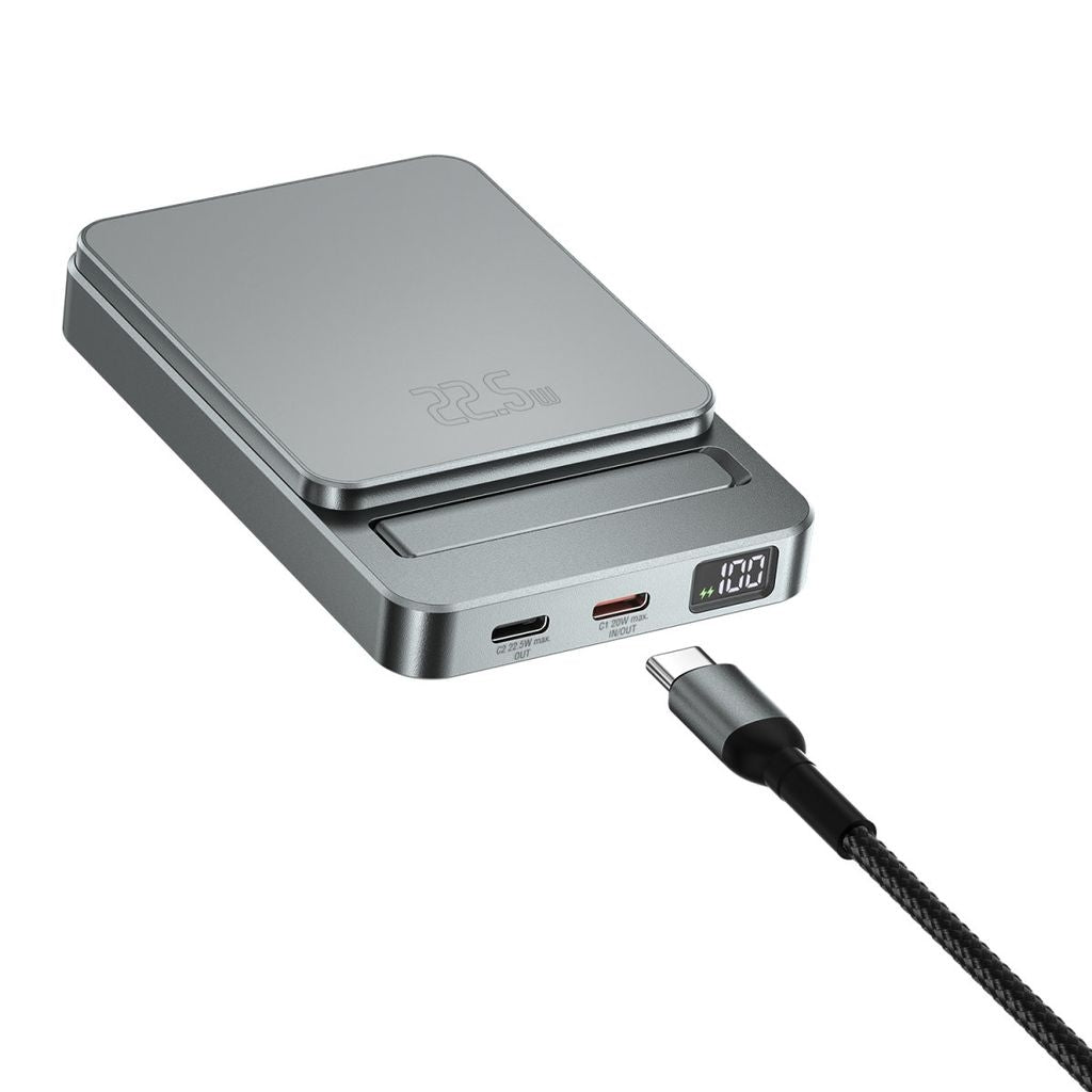 4Smarts Wireless Power Bank OneStyle, 5000mAh, MagSafe Compatible - Grey