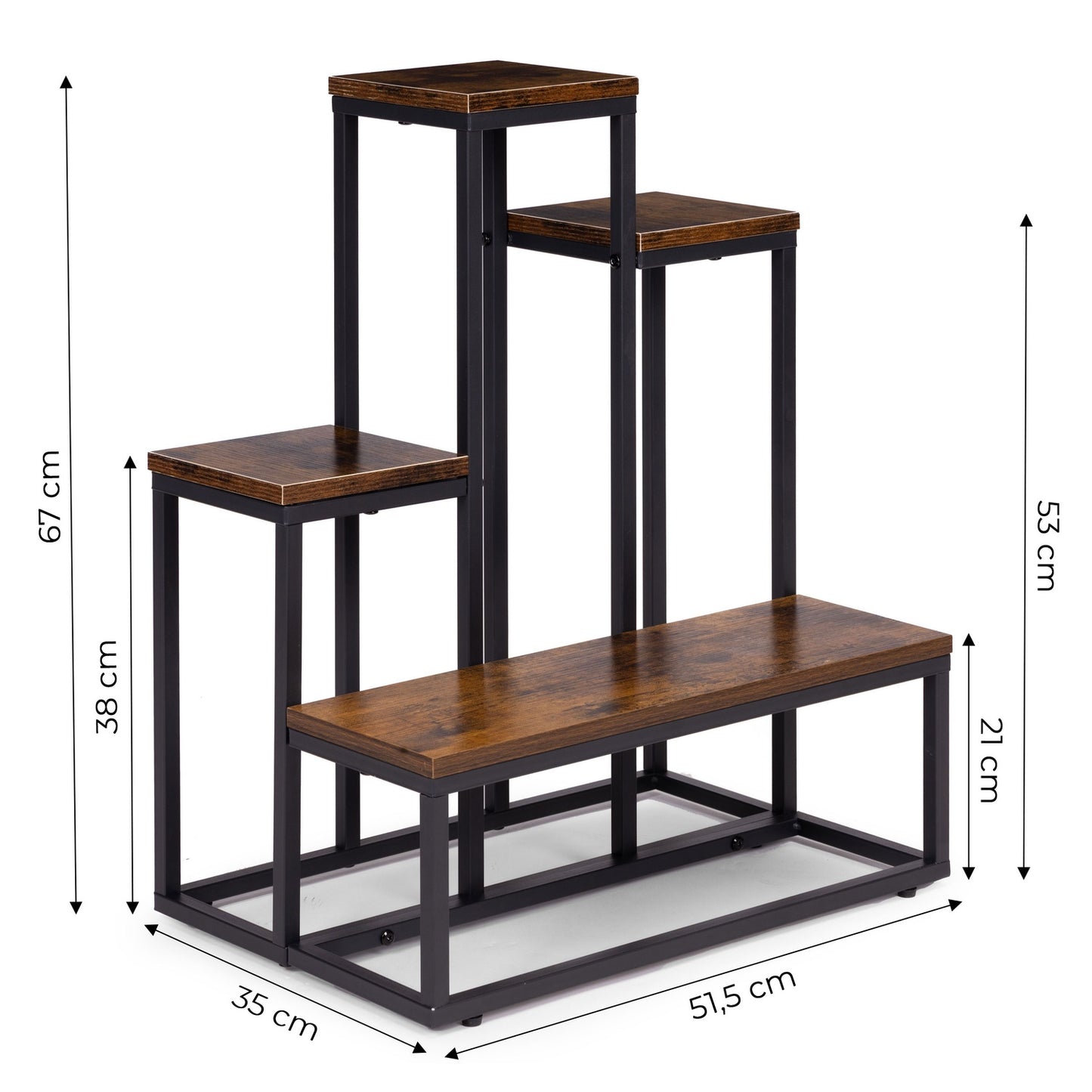 4-Tier Steel Plant Stand with Chipboard Shelves