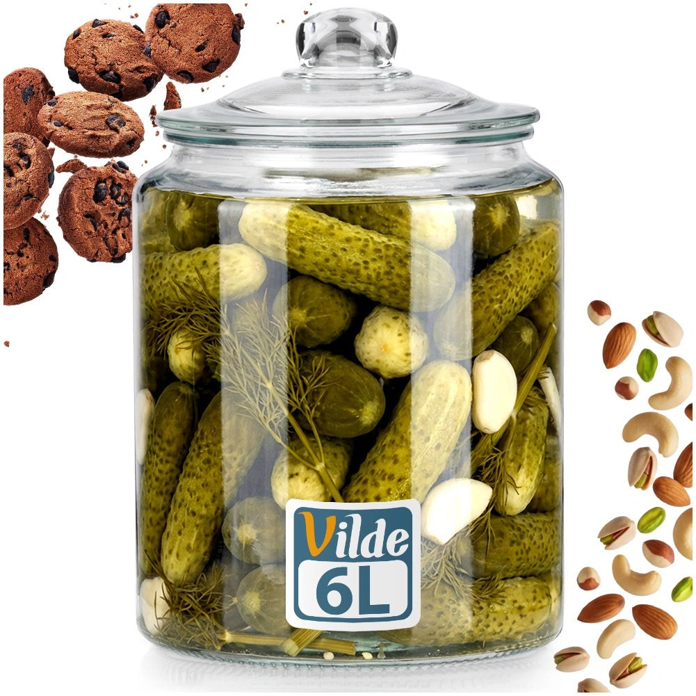 6L Glass Storage Jar with Airtight Lid