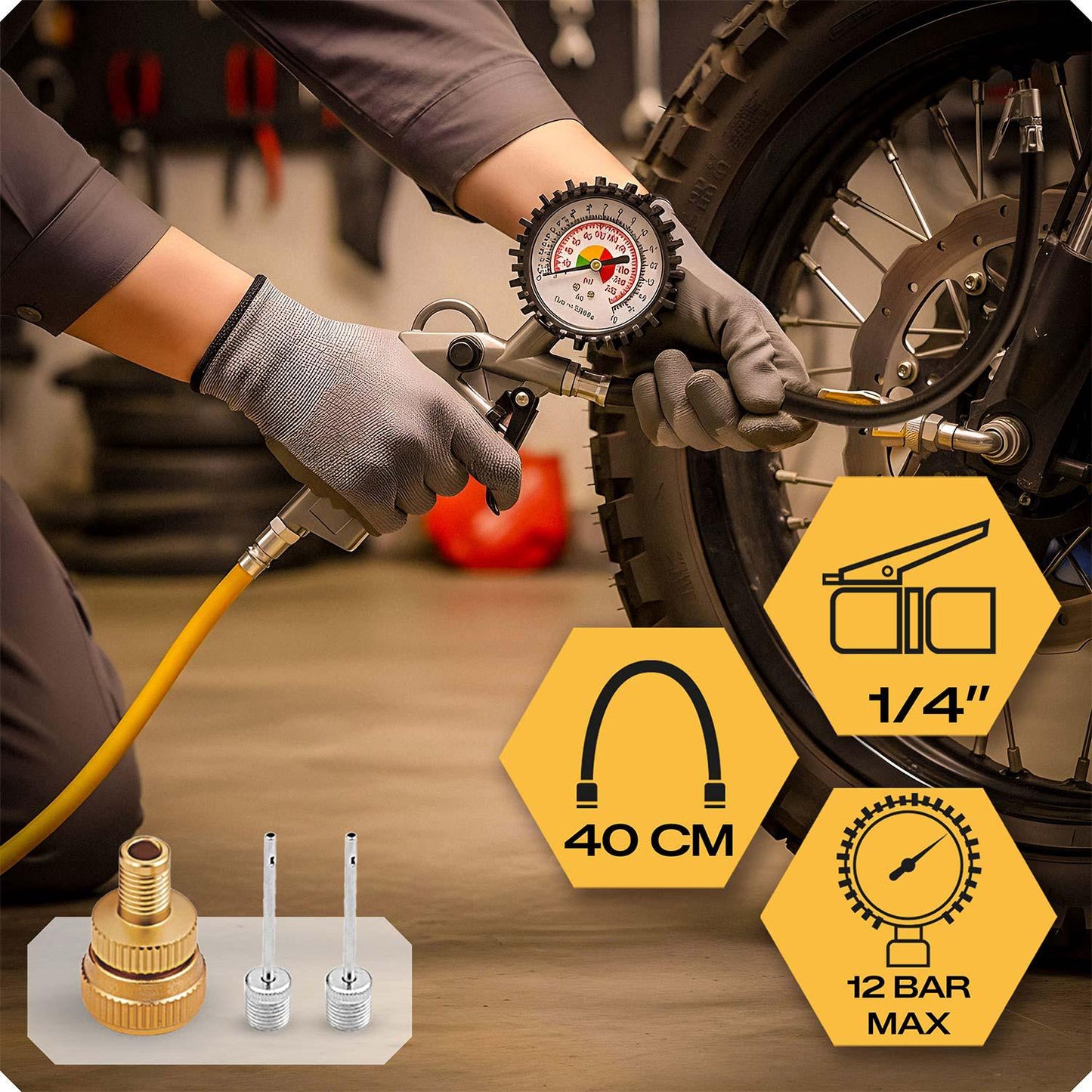 8-Piece Pneumatic Tool Set for Compressor Use