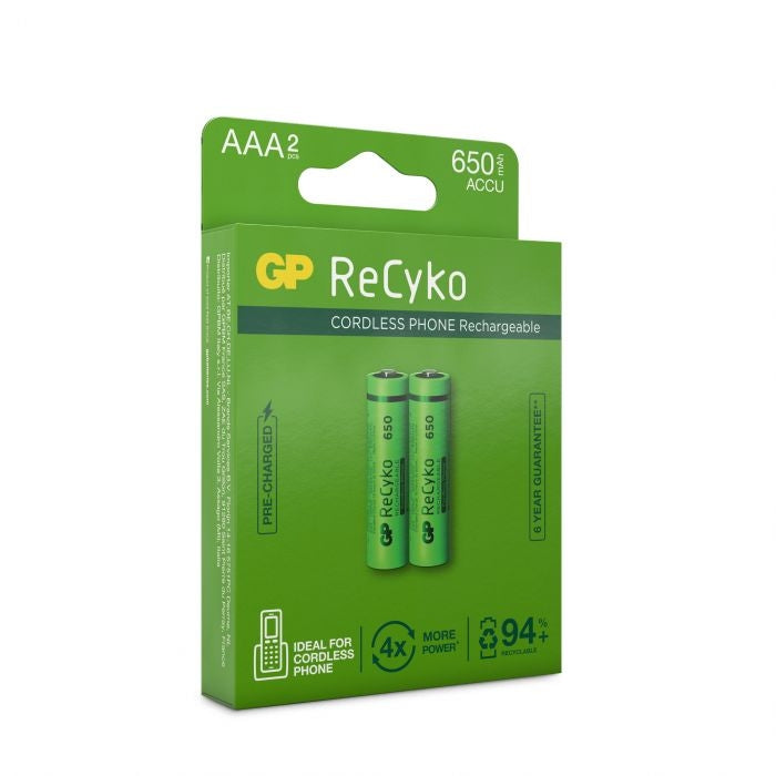 AAA Recyko GP 650mAh NI-MH - 2 pack
