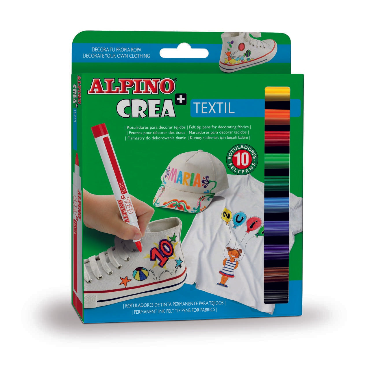 ALPINO fabric markers 10 colours