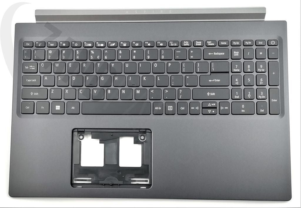 Acer A715-75G Keyboard (US-English International) (Backlight) & Upper Cover (Black)