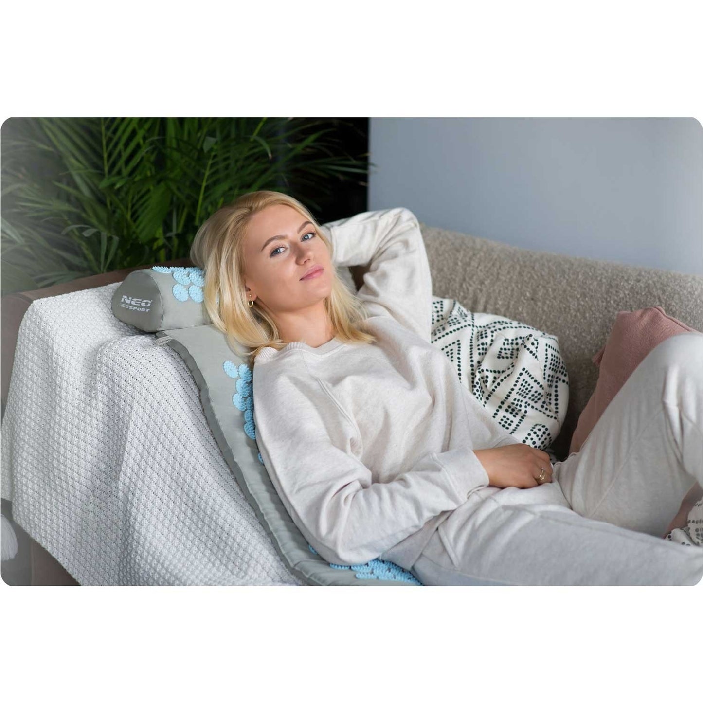 Acupressure mat with Spikes Neo-Sport NS-901 Grey/Blue