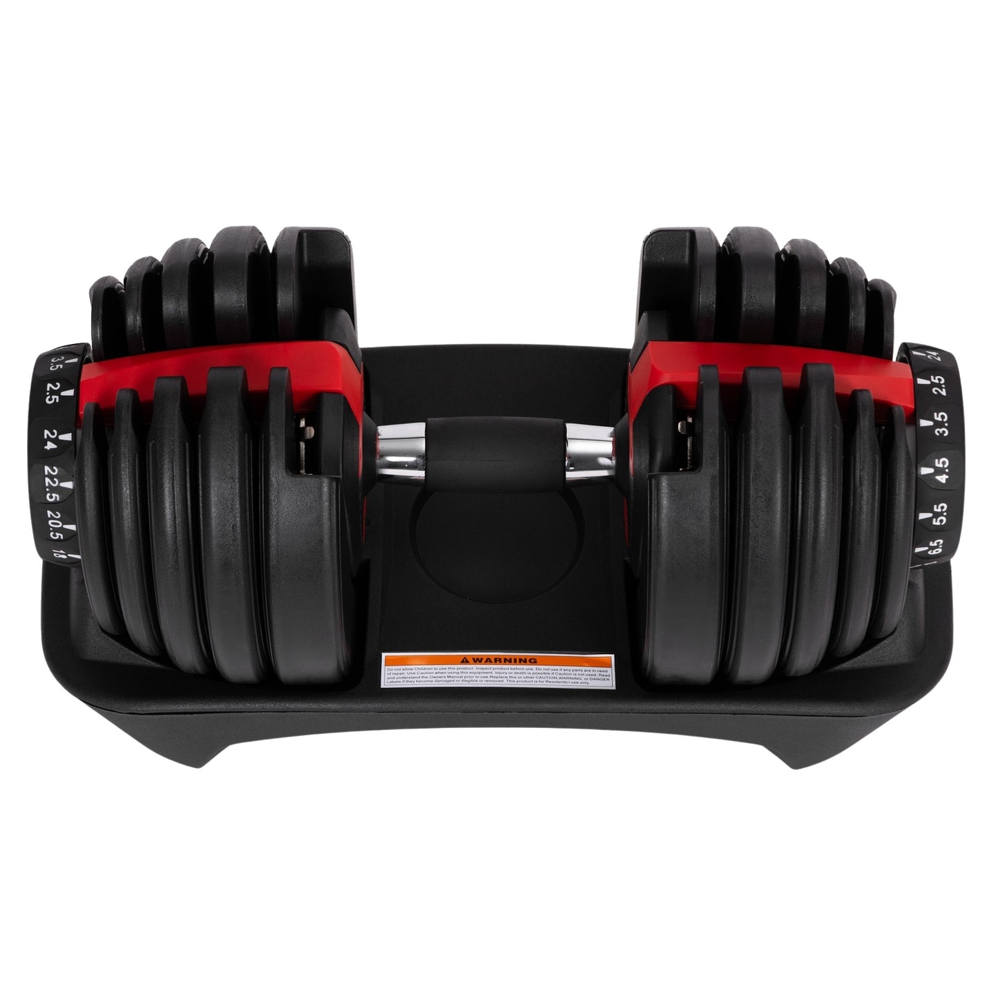 Adjustable Cast Iron Dumbbell 2.5–24 kg with Stand