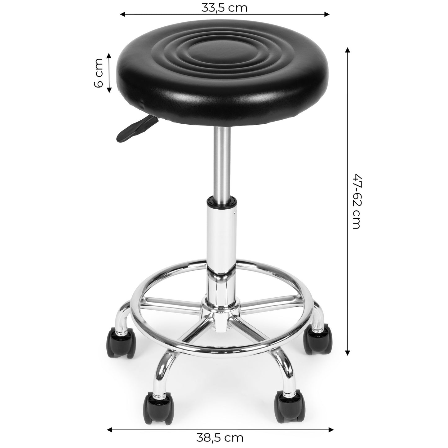 Adjustable Swivel Stool for Medical Use, Black