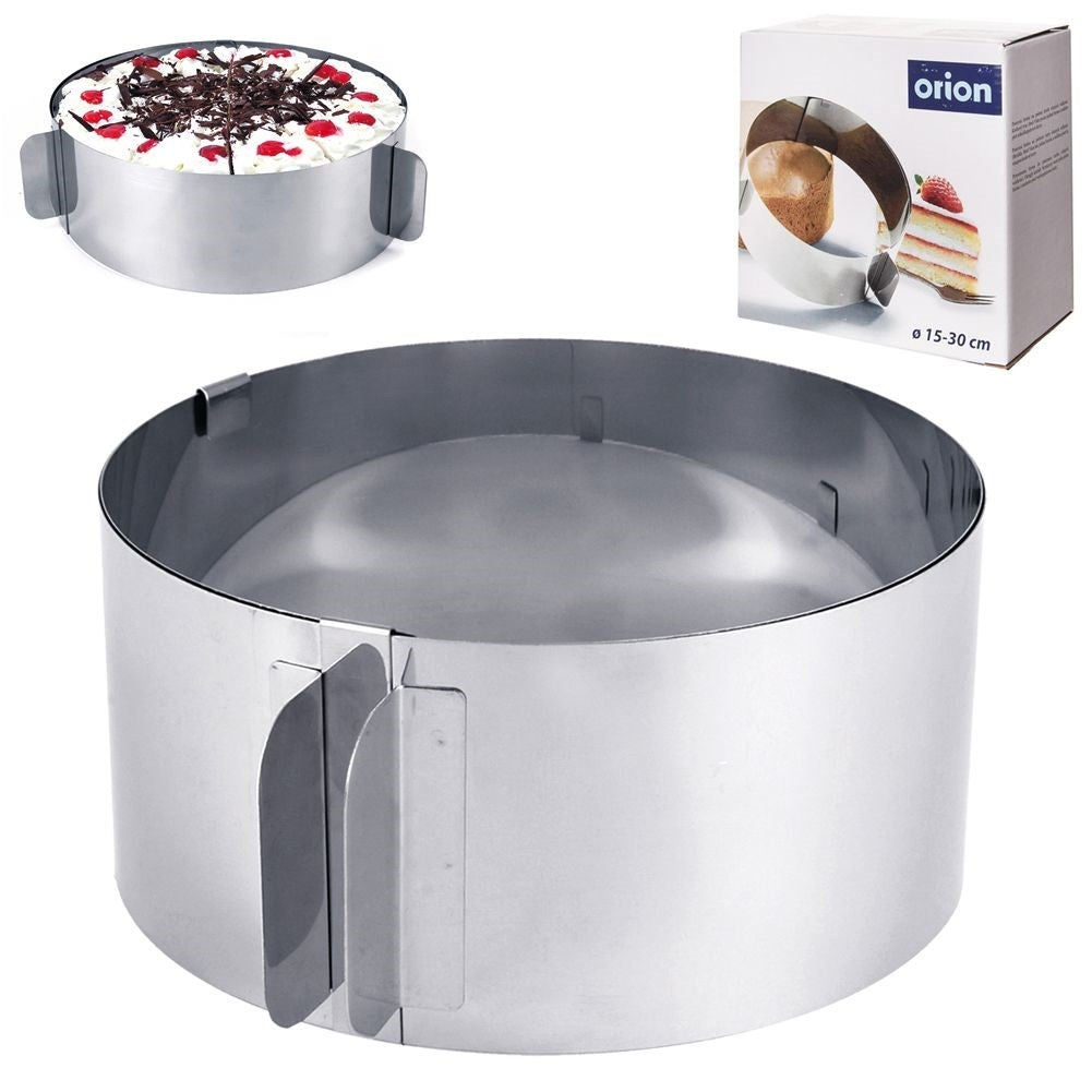 Adjustable round baking form in stainless steel 15.5-29.5 cm