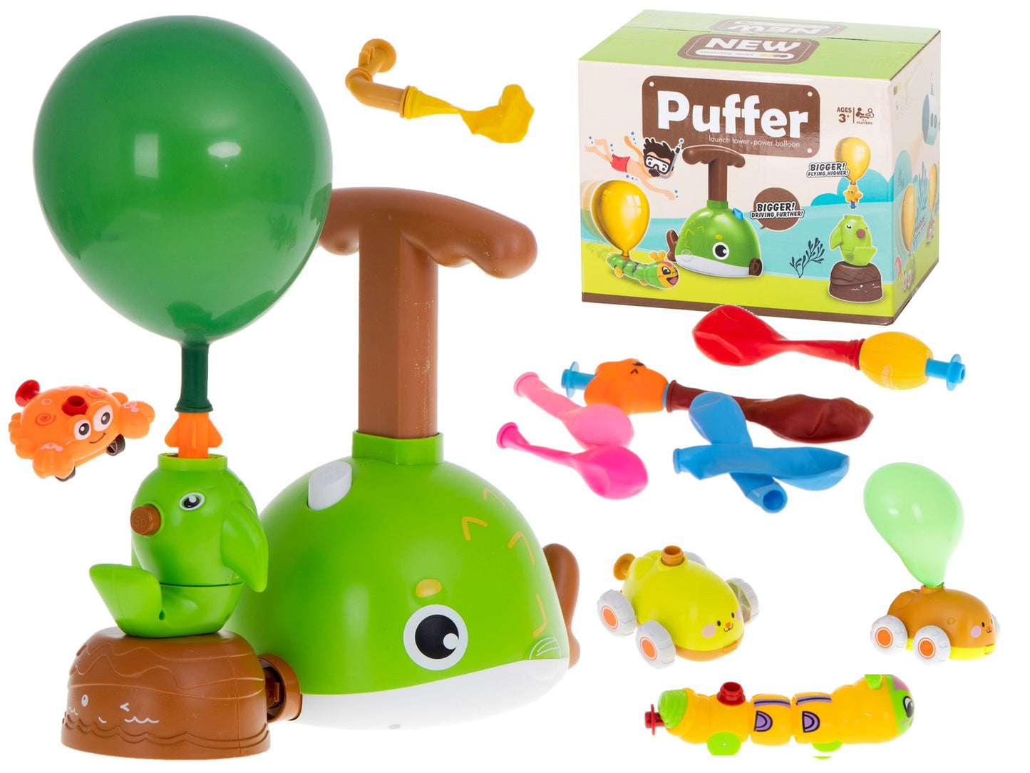 Aerodynamic car balloon launcher fish