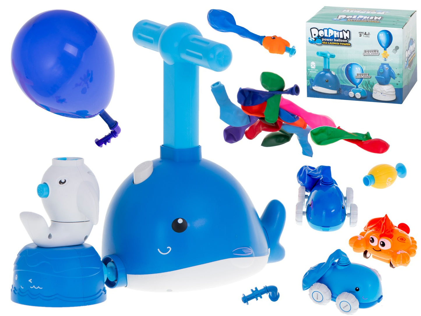 Aerodynamic car dolphin balloon launcher