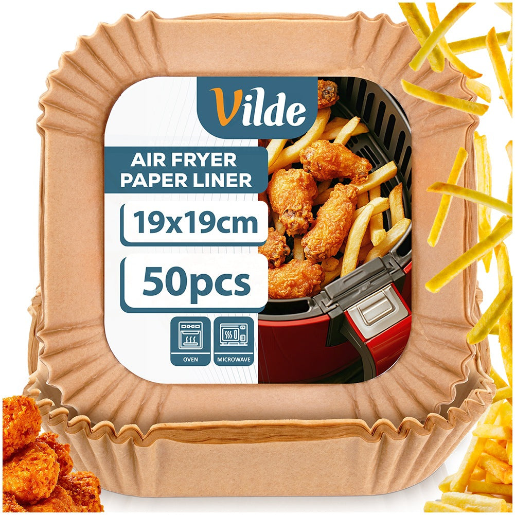 Air Fryer Paper Liners, Square, 19x19 cm, 50 Pack