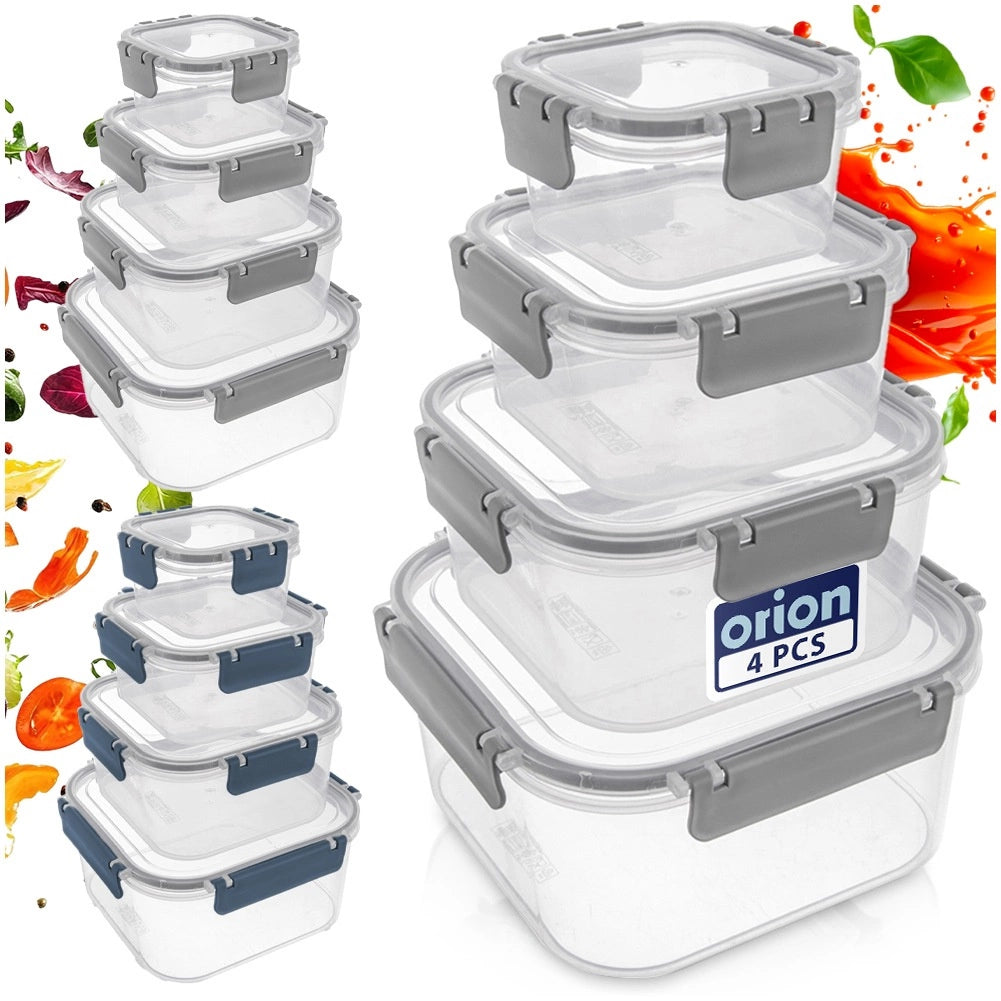 Airtight Food Storage Containers Set, 4 Sizes, BPA-Free