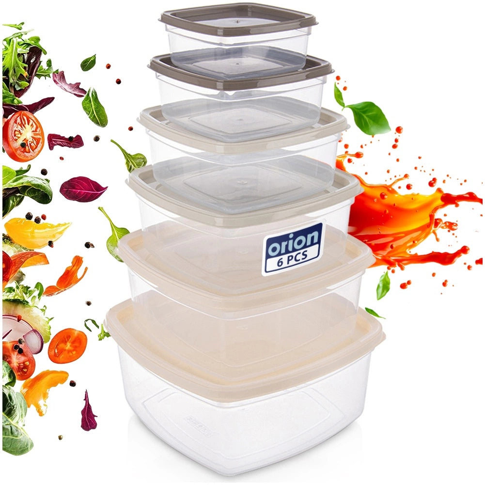 Airtight Food Storage Containers Set, 6 Pcs, Various Sizes