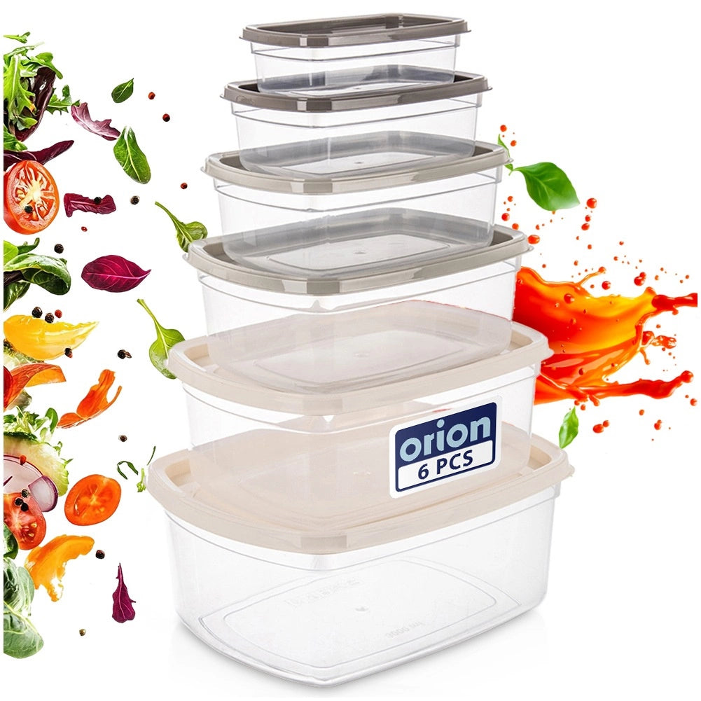 Airtight Food Storage Containers Set, 6 Pcs, Various Sizes