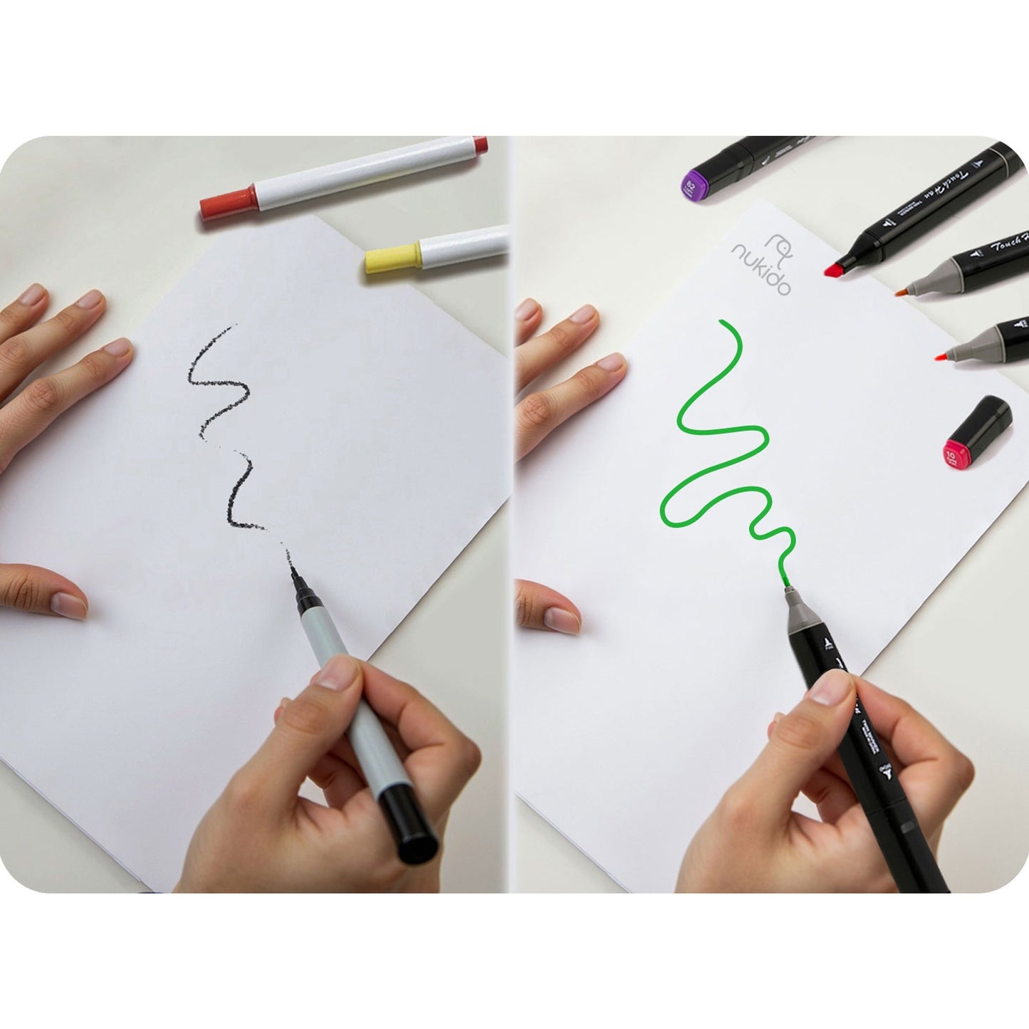 Alcohol markers with bag 262 pcs Nukido NK-915
