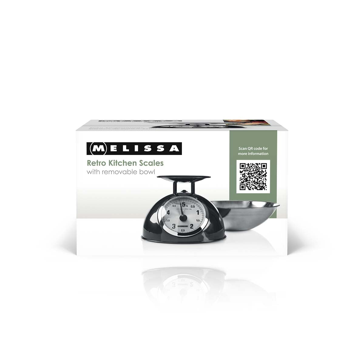 Analog Kitchen Scale, Metal, 5kg Capacity, Black