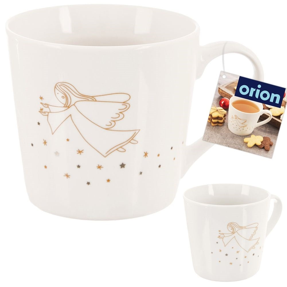 Angel Mug in White Porcelain - Microwave Safe and Elegant