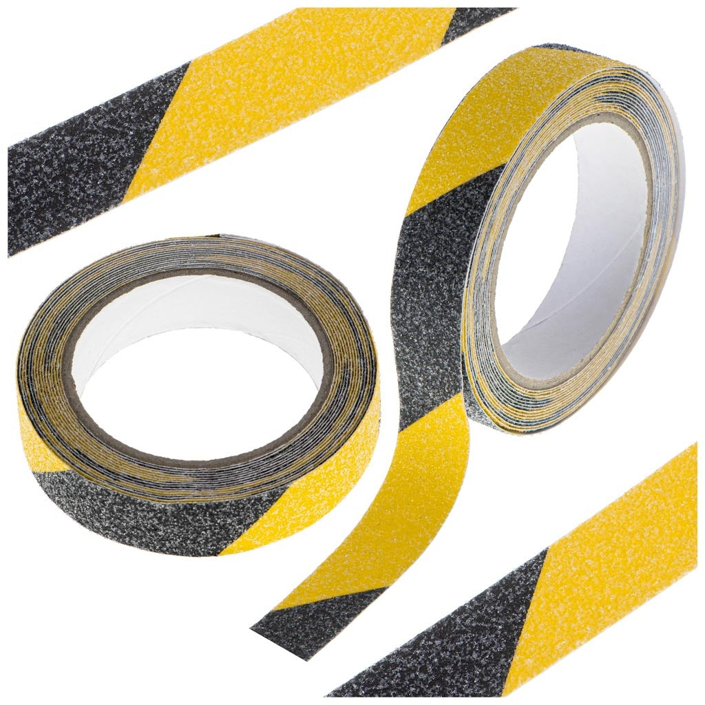 Anti-slip protective tape 2.5cmx5m black/yellow