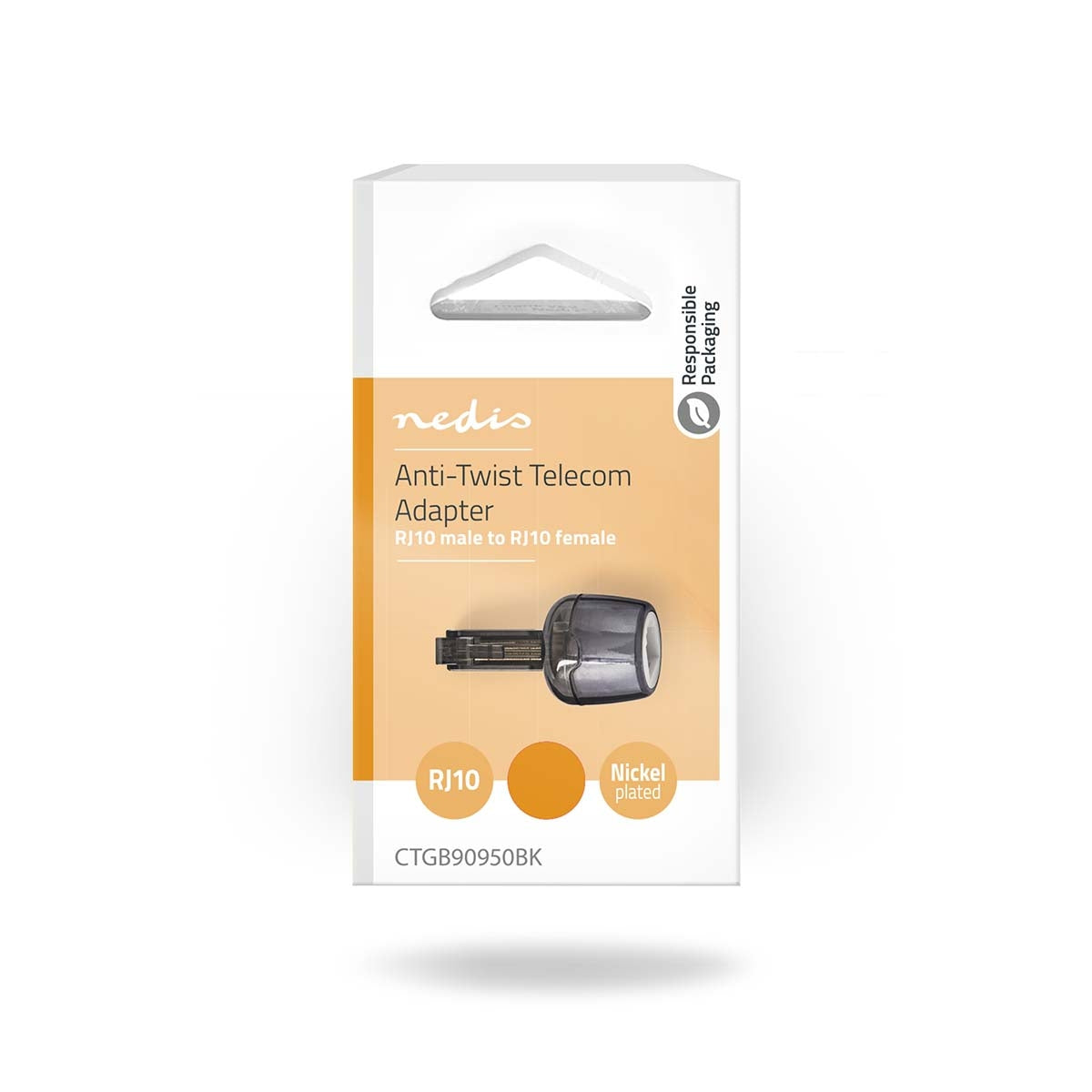 Anti-twist Telecom cable adapter | Connector type: RJ10 | Adapter Type: Adapter | PVC | Black / Transparent