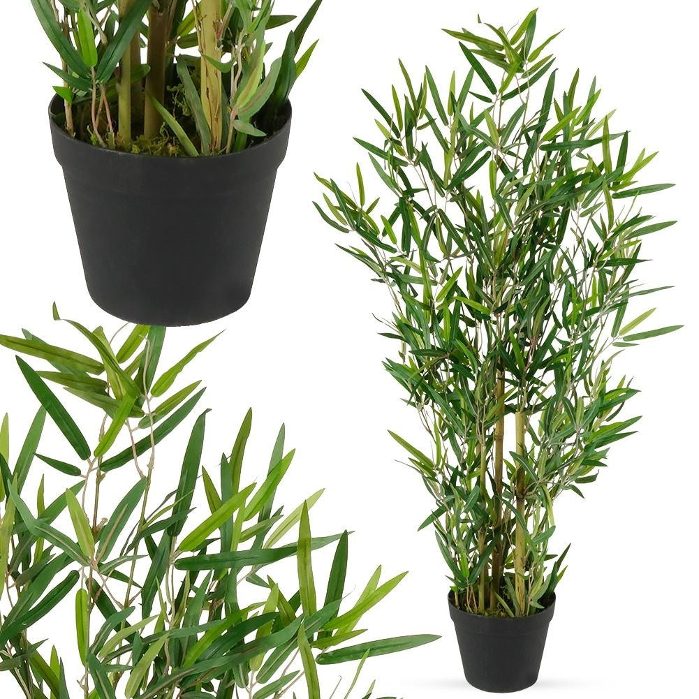 Artificial bamboo in black pot - realistic and maintenance-free