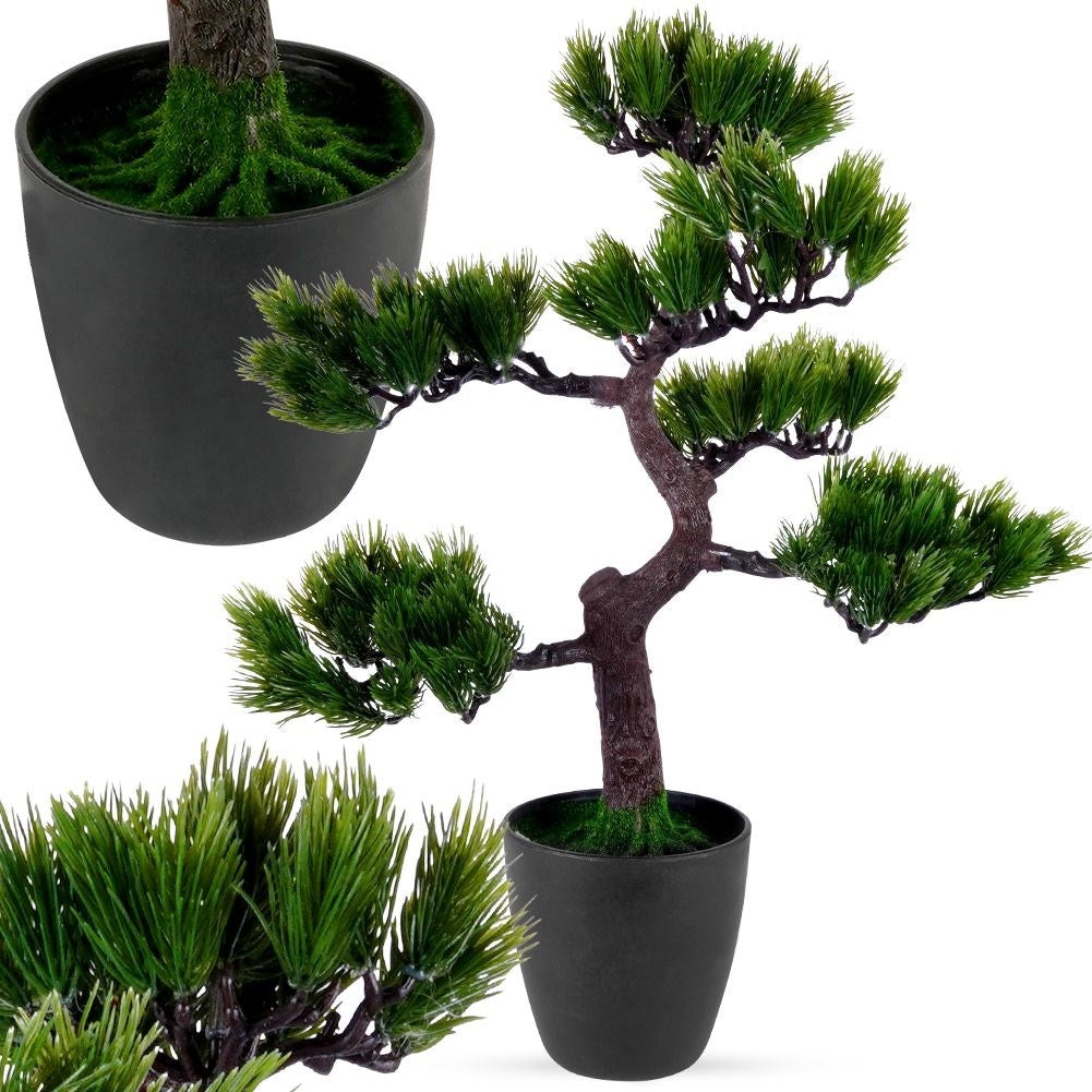 Artificial bonsai tree in black pot