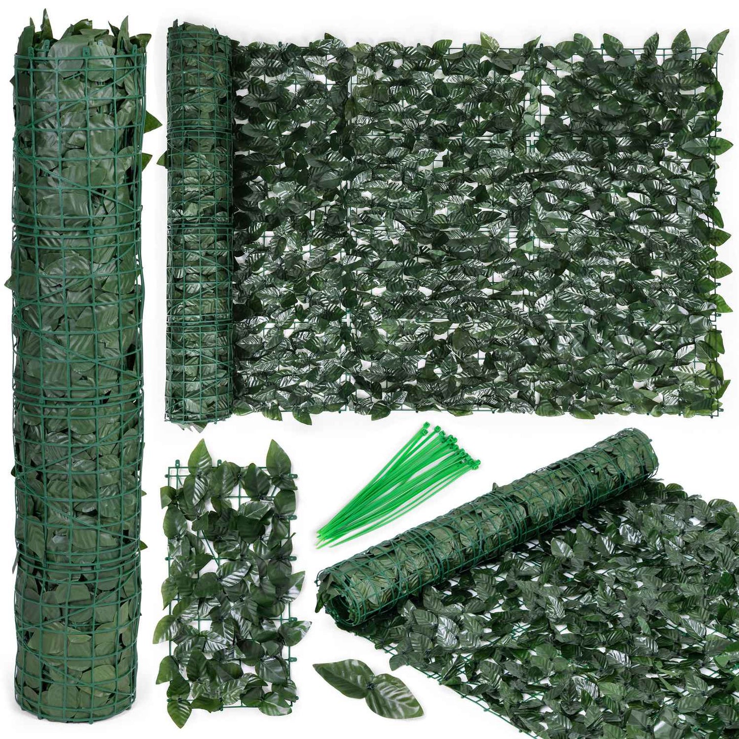 Artificial hedge 300x100 cm ivy green masking wall