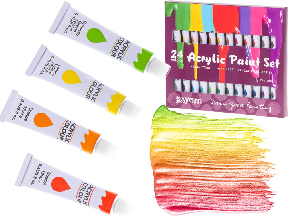 Artistic acrylic paints multicoloured 24 tubes