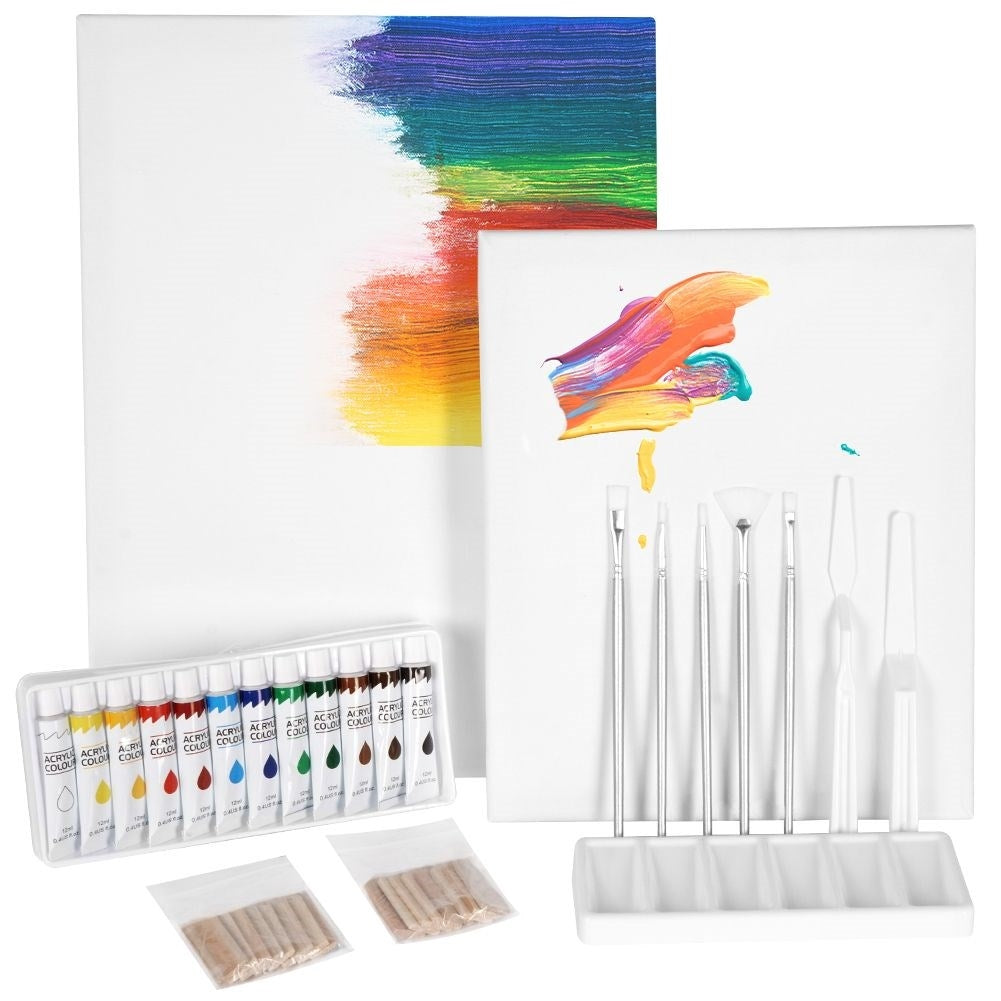 Artist's kit: Canvases, acrylic paints and accessories