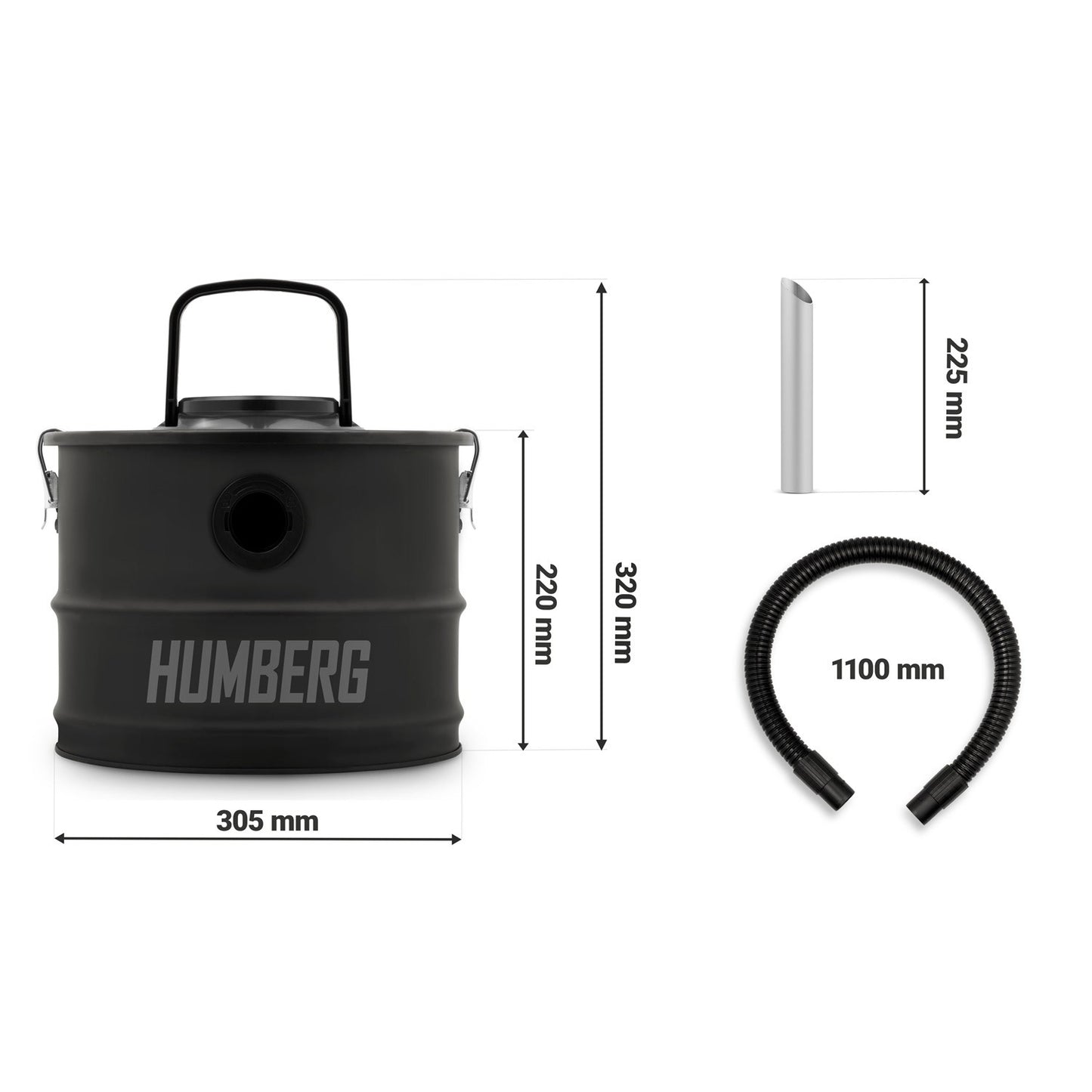 Ash vacuum cleaner for fireplace 15L 1200W HM-404