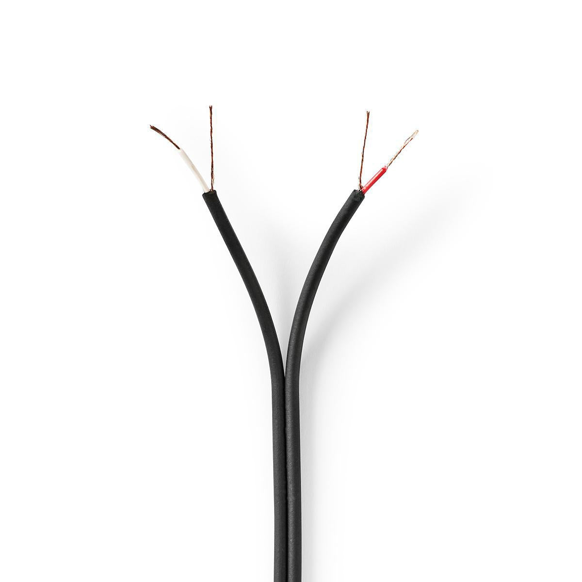 Audio Cable | 2x 0.12 mm² | CCA | 100.0 m | Round | PVC | Black | Packaging
