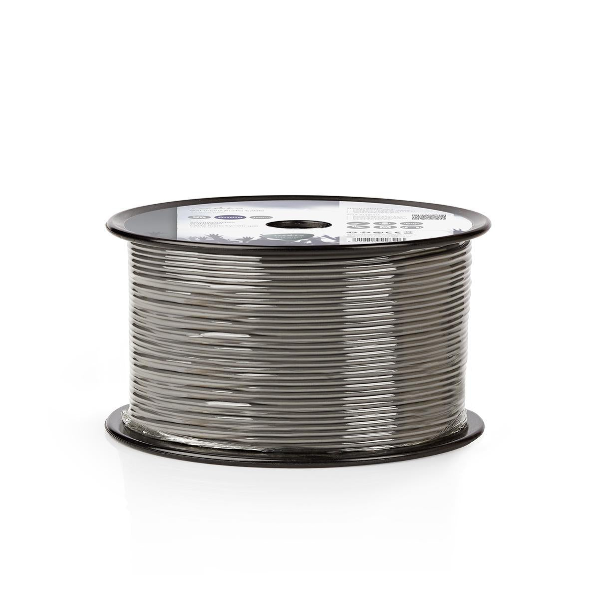 Audio Cable | 2x 0.16 mm² | Copper | 100.0 m | Round | PVC | Dark gray | Roll