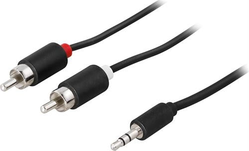 Audio cable, 3.5mm ha - 2xRCA ha 5m, black