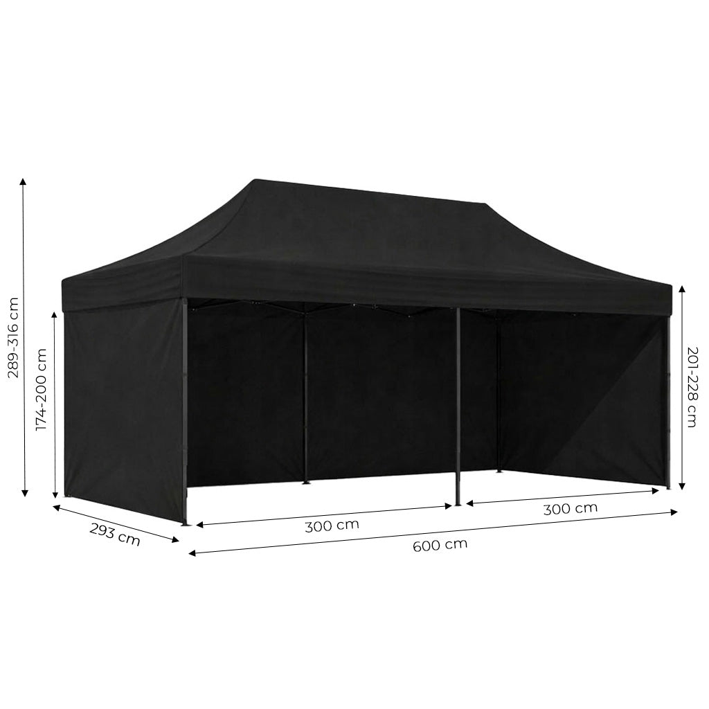 Automatic 3x6m Garden Event Gazebo Tent, Black