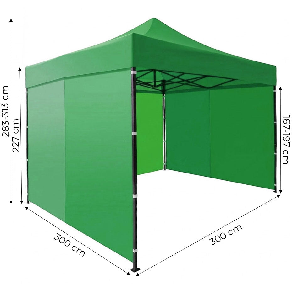 Automatic Pop-Up Garden Pavilion Tent, 3x3m, Green