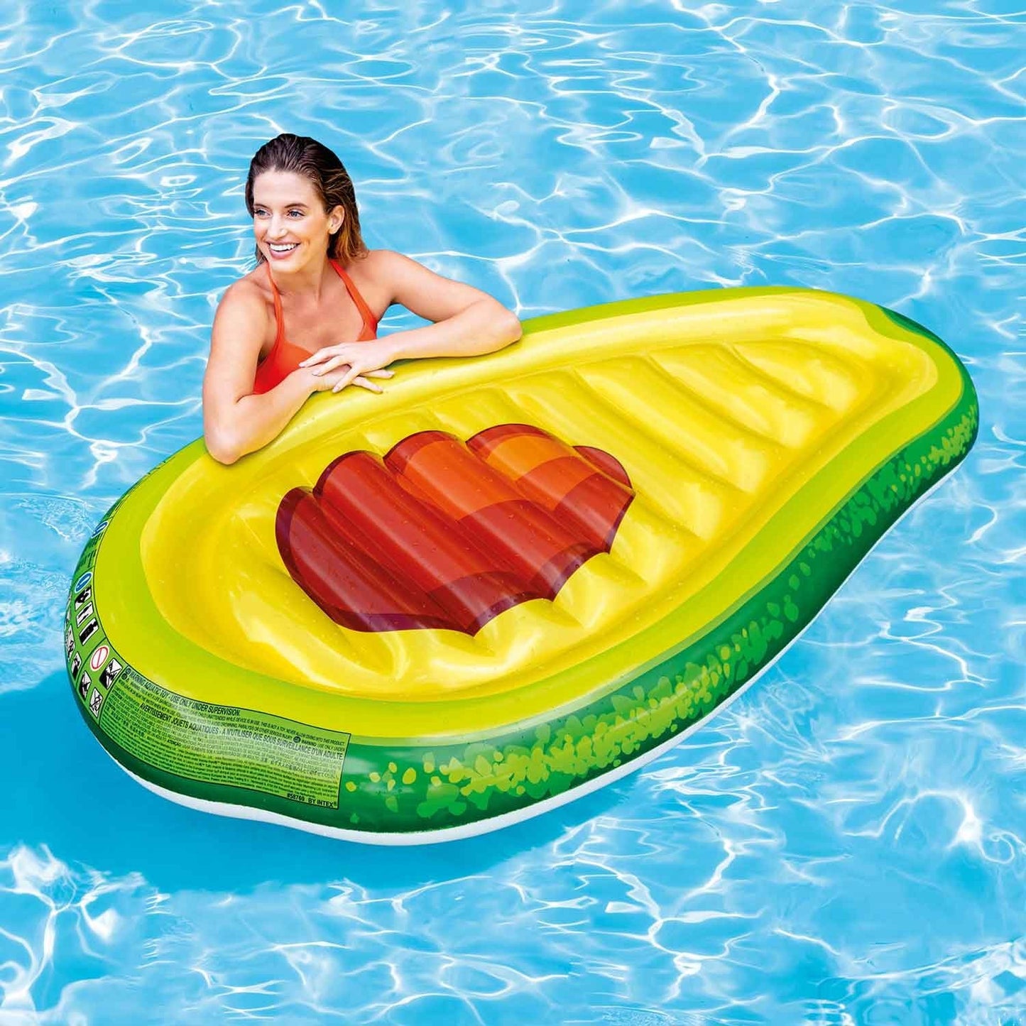 Avocado inflatable beach mattress 168x104x20cm INTEX 58769