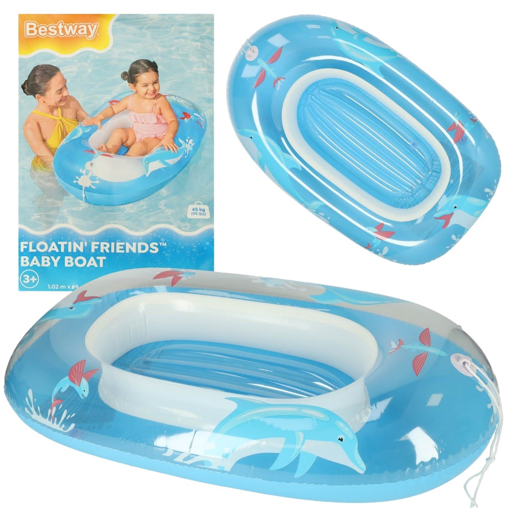 BESTWAY 34037 inflatable swimming mattress children's pontoon boat mattress blue