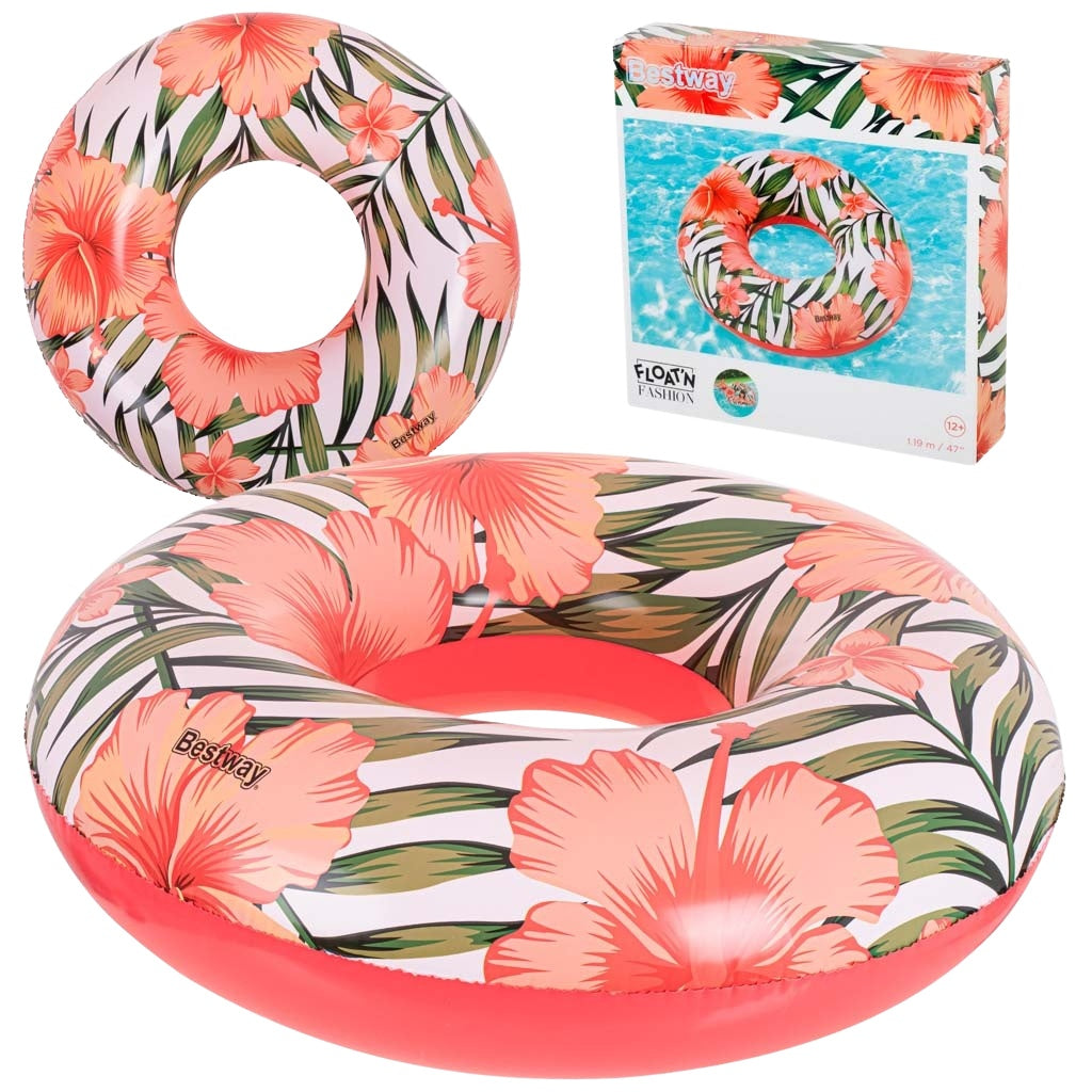 BESTWAY 36237 Wheel inflatable flowers leaves white-pink