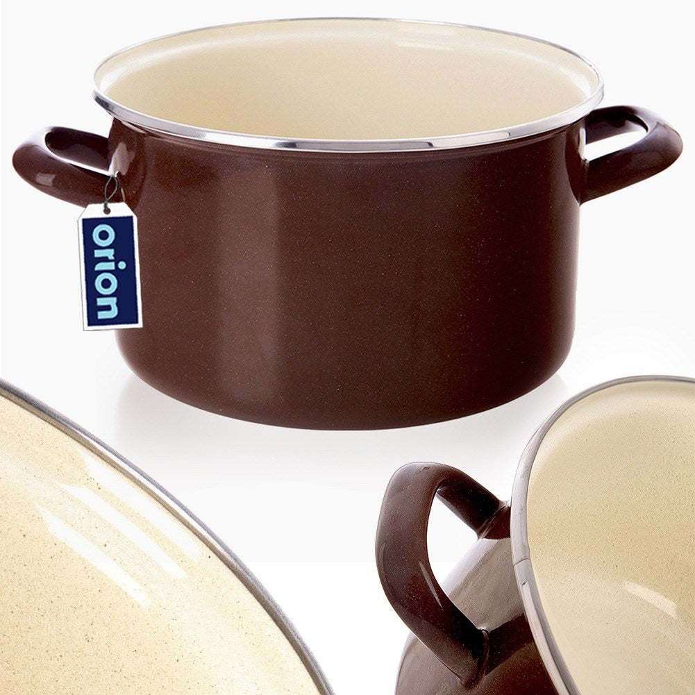 BROWN enamel pot 20 cm, 3 l