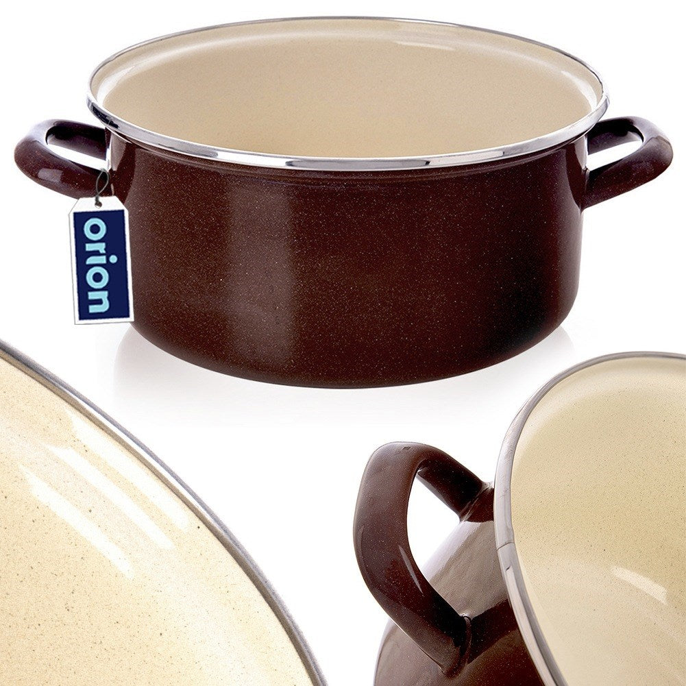 BROWN enamel pot 24 cm, 4 l
