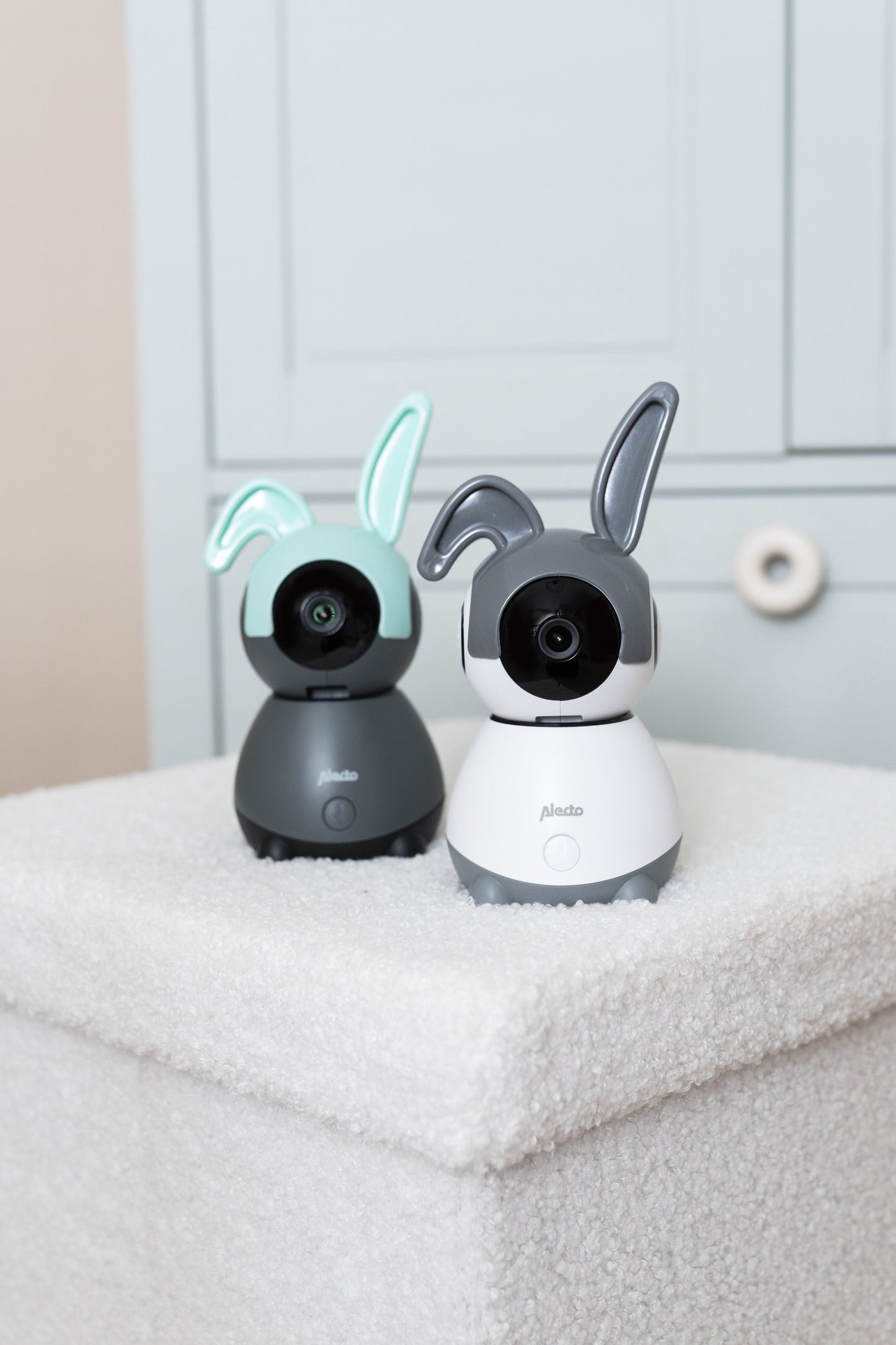 Baby Monitor Rabbit Ears Covers, Gray & Mint Green